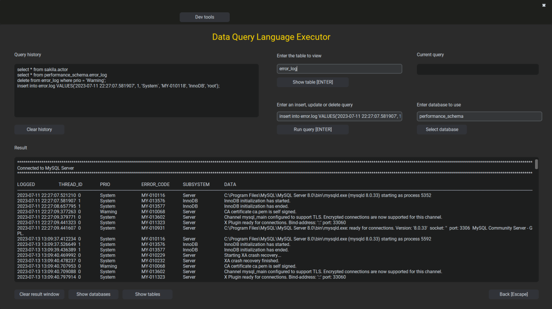 MySQL Visualizer