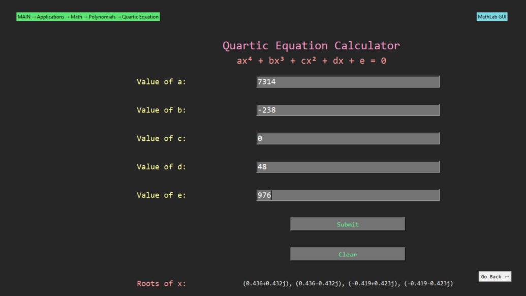 Math Lab GUI