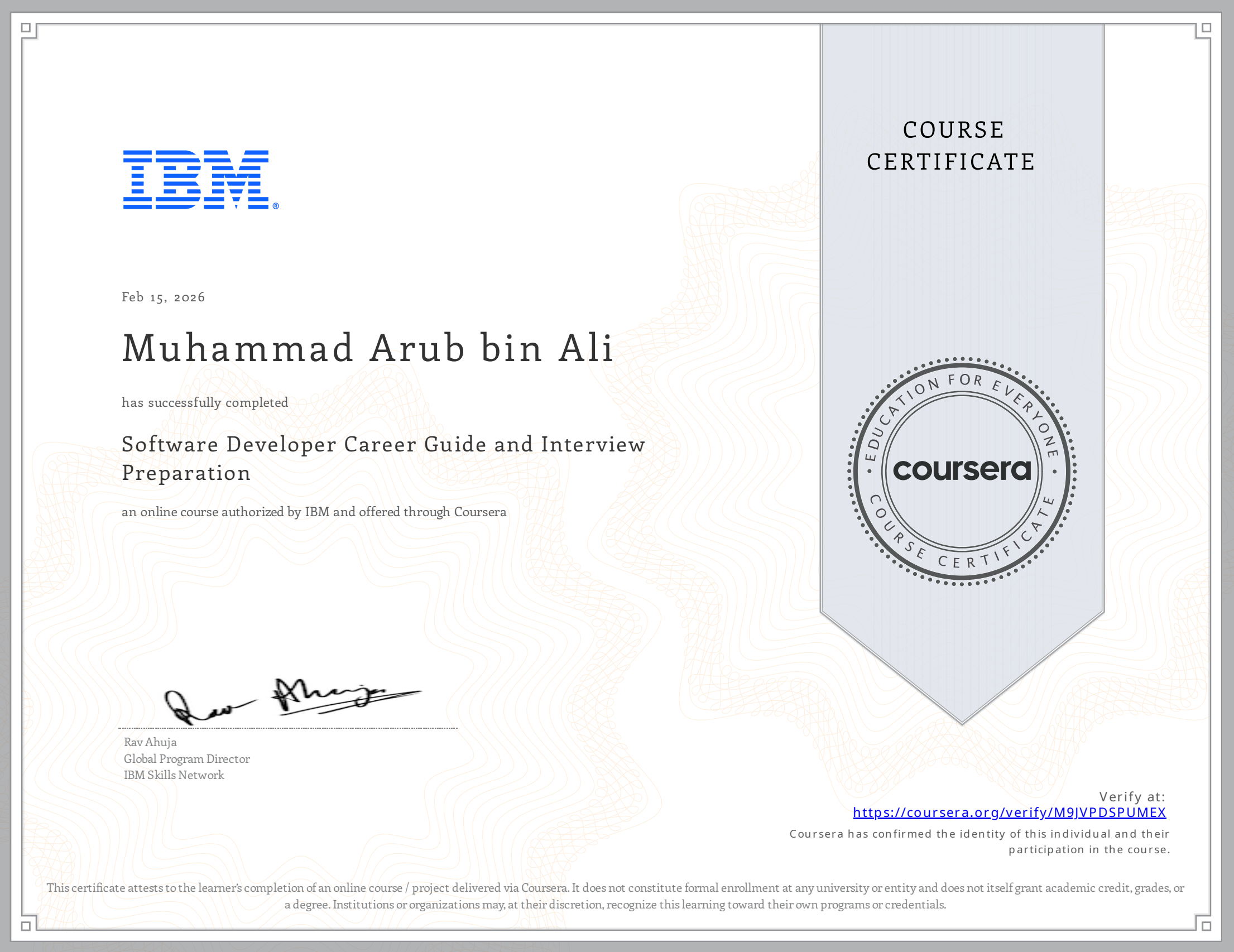 IBM AI Developer Professional Certificate